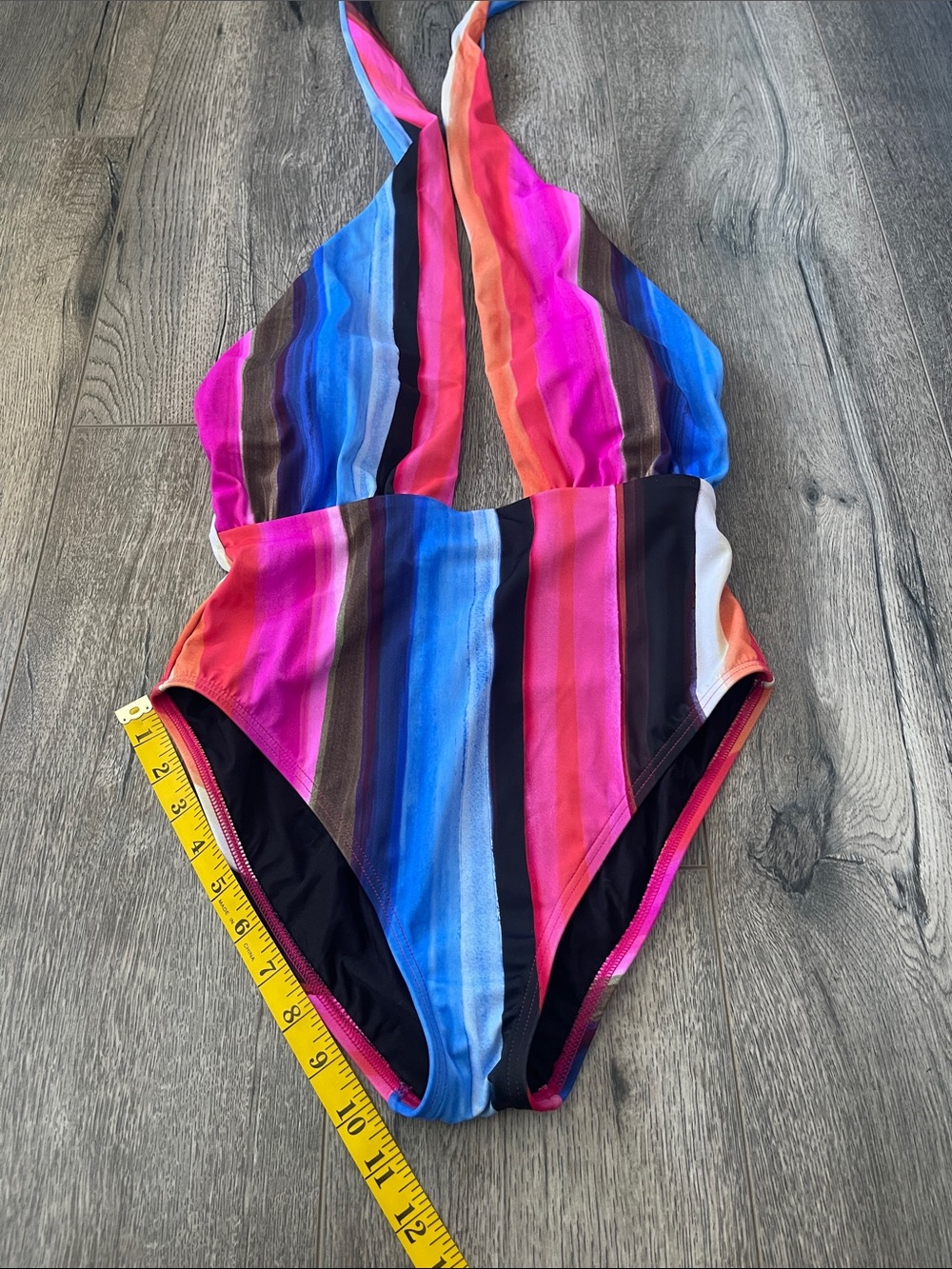 La Blanca Multicolor Halter Stripe One-Piece Swimsuit - Picture 10 of 11